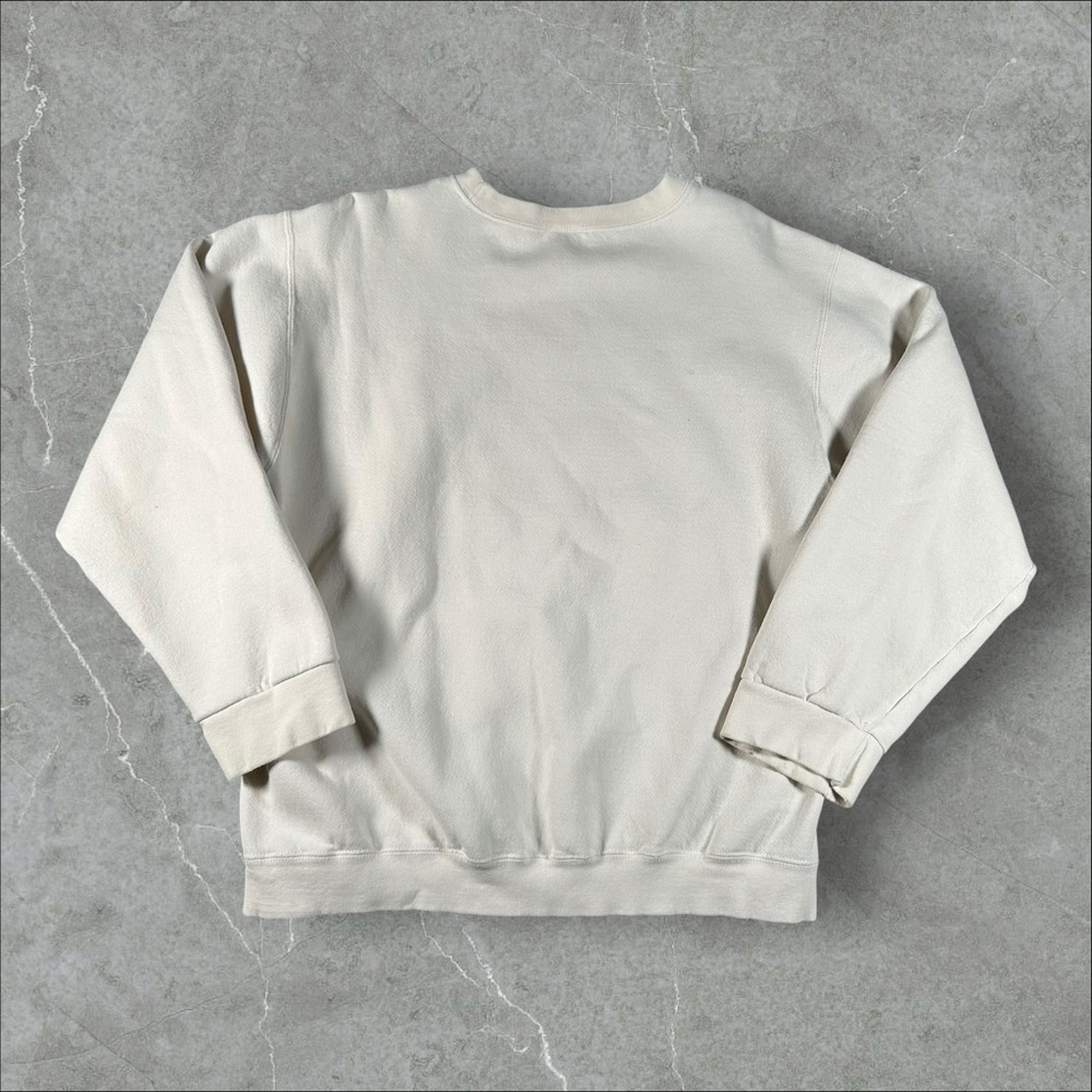 Vintage 90s Nike Sweatshirt Men Medium White Essentials Crew Earthtone Swoosh - Picture 9 of 9